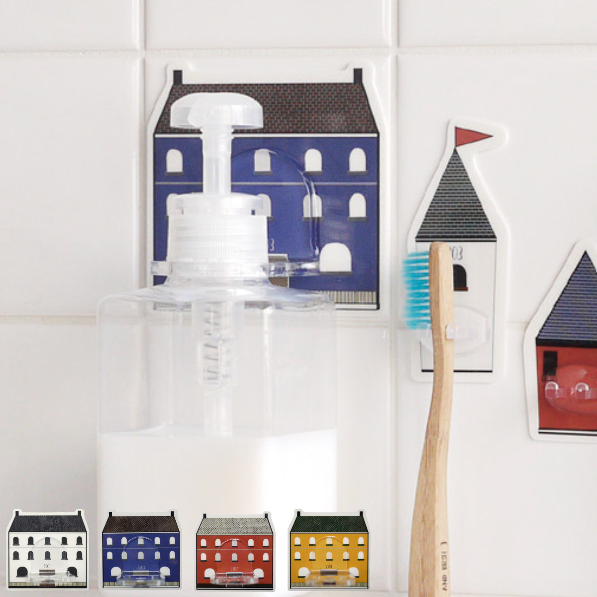 ディスペンサーホルダー ノルディス ボトルホルダー ディスペンサー ホルダー 吸着 （ フック ソープボトルホルダー 壁 お風呂 貼れる はがせる ボトル ボディソープ ハンドソープ アルコール 洗面所 玄関 ） 【アイボリー】