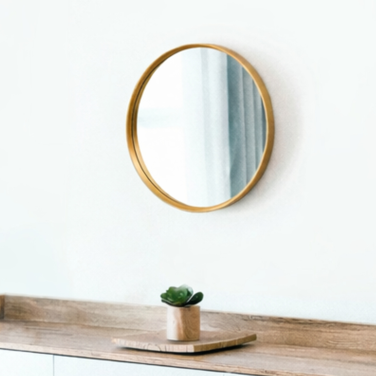 ウォールミラー 直径30cm L 飛散防止加工 グロシア ラウンドミラー 日本製 ( 鏡 ミラー 円形 ゴールドフレーム 飛散防止 壁掛け 丸形 ゴールド 吊り下げ インテリア 身だしなみ )