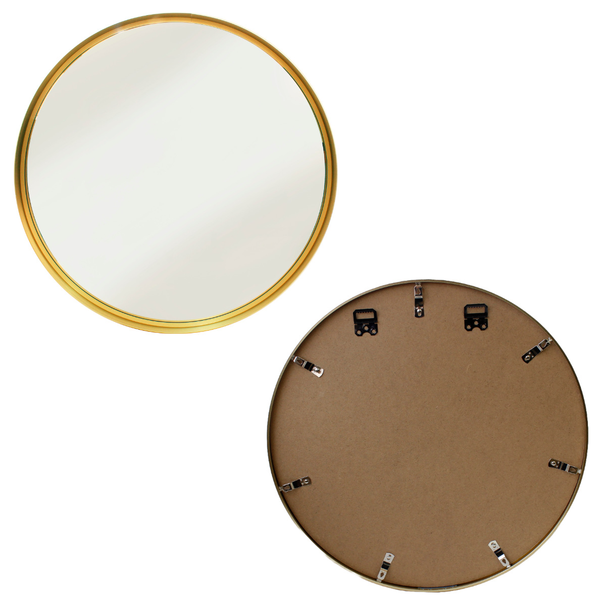 ウォールミラー 直径45cm LL 飛散防止加工 グロシア ラウンドミラー 日本製 ( 鏡 ミラー 円形 ゴールドフレーム 飛散防止 壁掛け 丸形 ゴールド 吊り下げ インテリア 身だしなみ )
