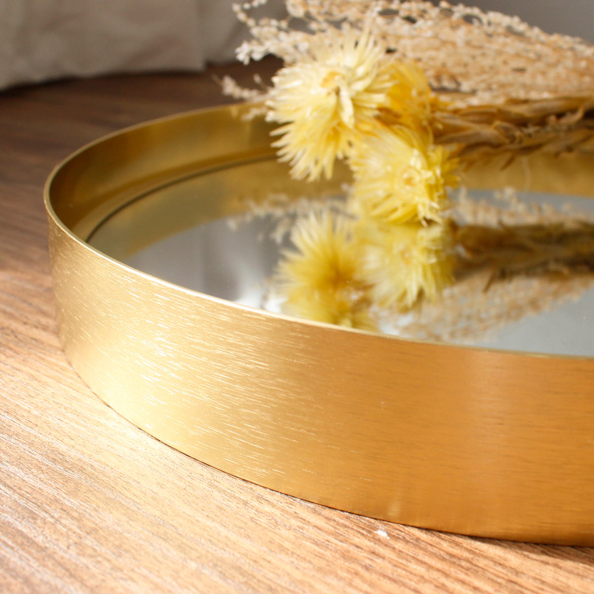 ウォールミラー 直径45cm LL 飛散防止加工 グロシア ラウンドミラー 日本製 ( 鏡 ミラー 円形 ゴールドフレーム 飛散防止 壁掛け 丸形 ゴールド 吊り下げ インテリア 身だしなみ )