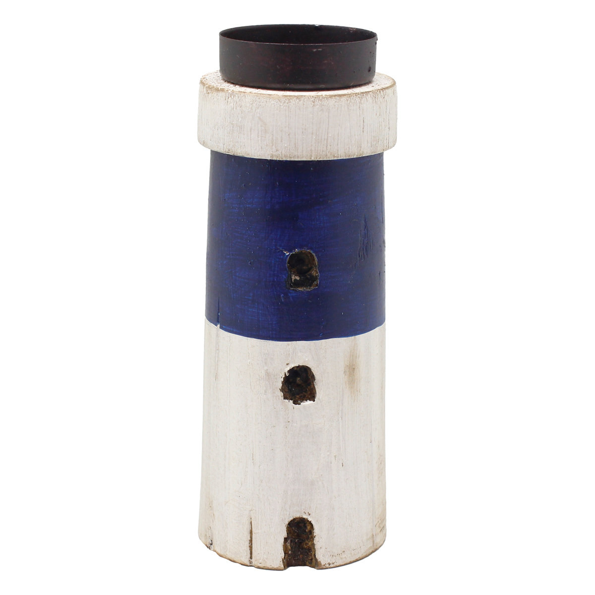 オブジェ ノルディス 古木のオブジェ 灯台キャンドルスタンド ( キャンドル置き 置き物 インテリア 飾り 灯台 手のひらサイズ コンパクト 天然木 木製 かわいい おしゃれ ハンドメイド 飾る 岬 街並み 風景 ミニチュア 玄関 )