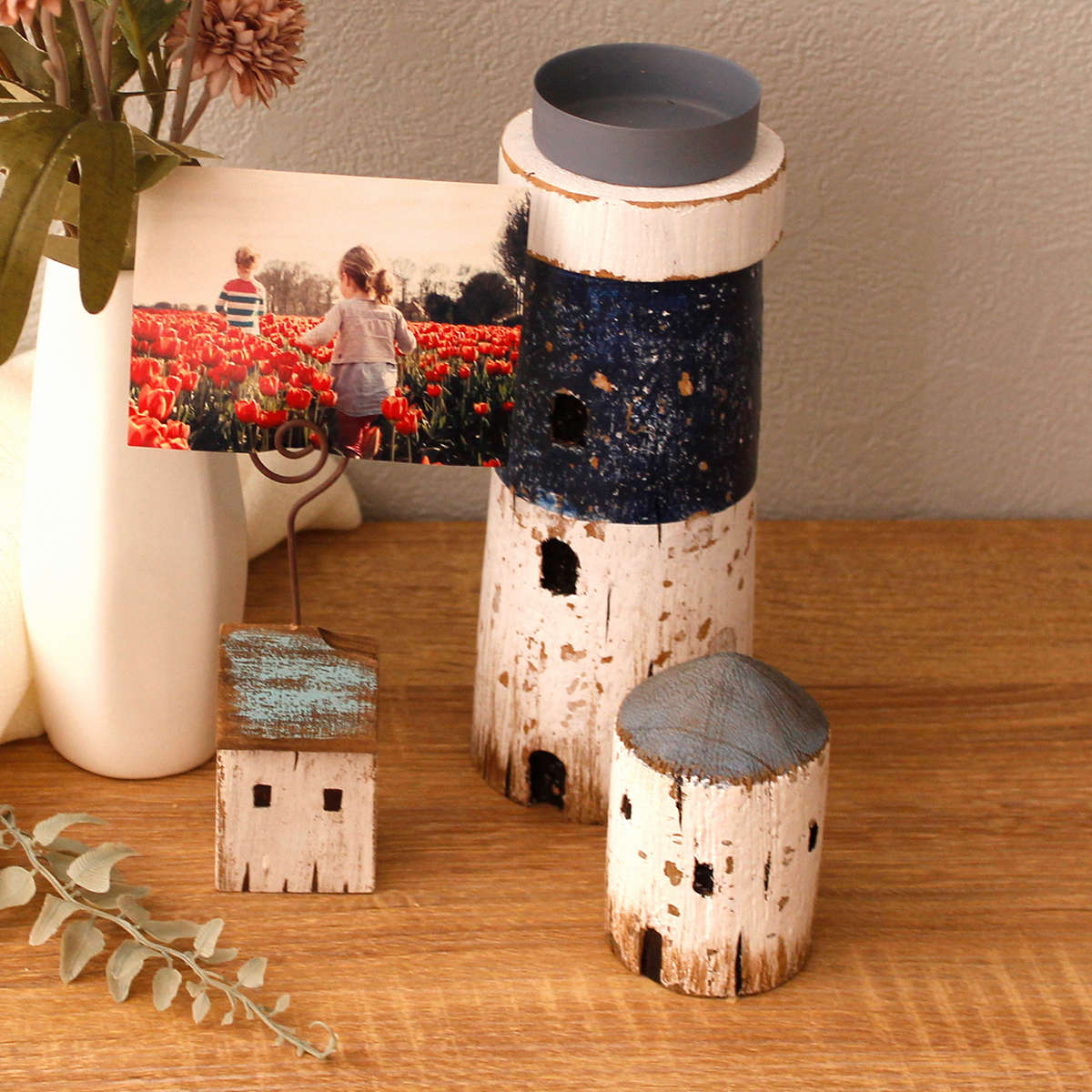 オブジェ ノルディス 古木のオブジェ 家のカードスタンドS ( カードスタンド メモ 写真 ポストカード インテリア 飾り おうち 家 コンパクト 天然木 木製 かわいい おしゃれ ハンドメイド 飾る 街並み 風景 ミニチュア 玄関 デスク )