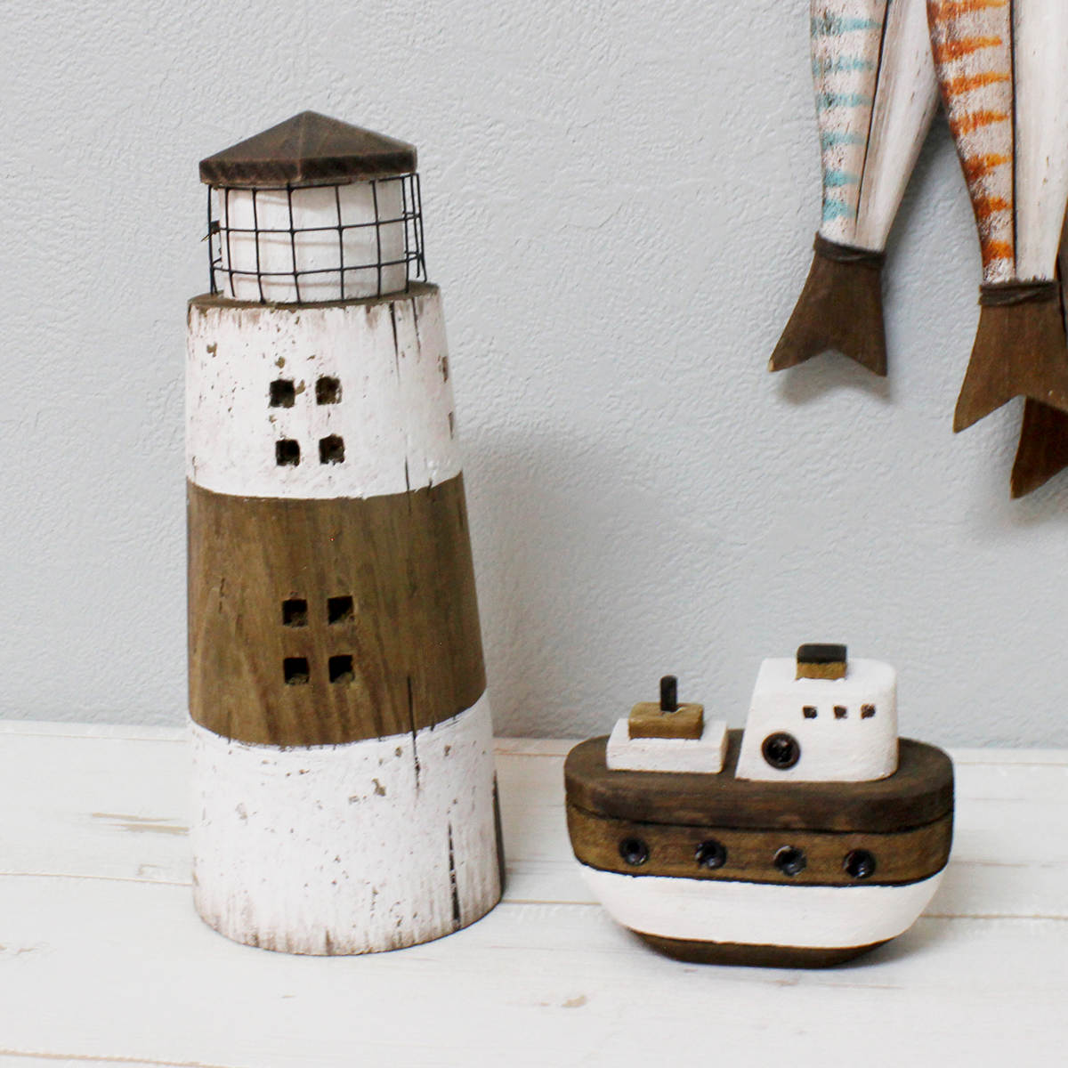 ノルディス 古木のオブジェ オブジェ汽船 ( 置き物 オブジェ インテリア 飾り 船 蒸気船 手のひらサイズ コンパクト 天然木 木製 かわいい おしゃれ ハンドメイド 飾る 街並み 風景 ミニチュア 玄関 トイレ リビング ニッチ )