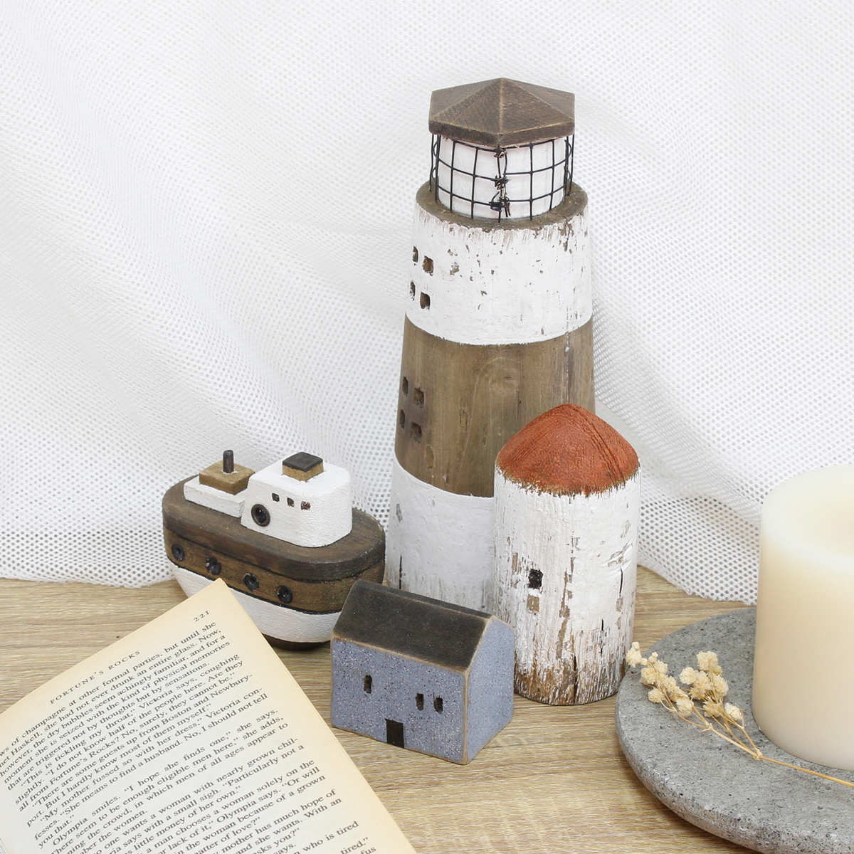 ノルディス 古木のオブジェ オブジェ汽船 ( 置き物 オブジェ インテリア 飾り 船 蒸気船 手のひらサイズ コンパクト 天然木 木製 かわいい おしゃれ ハンドメイド 飾る 街並み 風景 ミニチュア 玄関 トイレ リビング ニッチ )