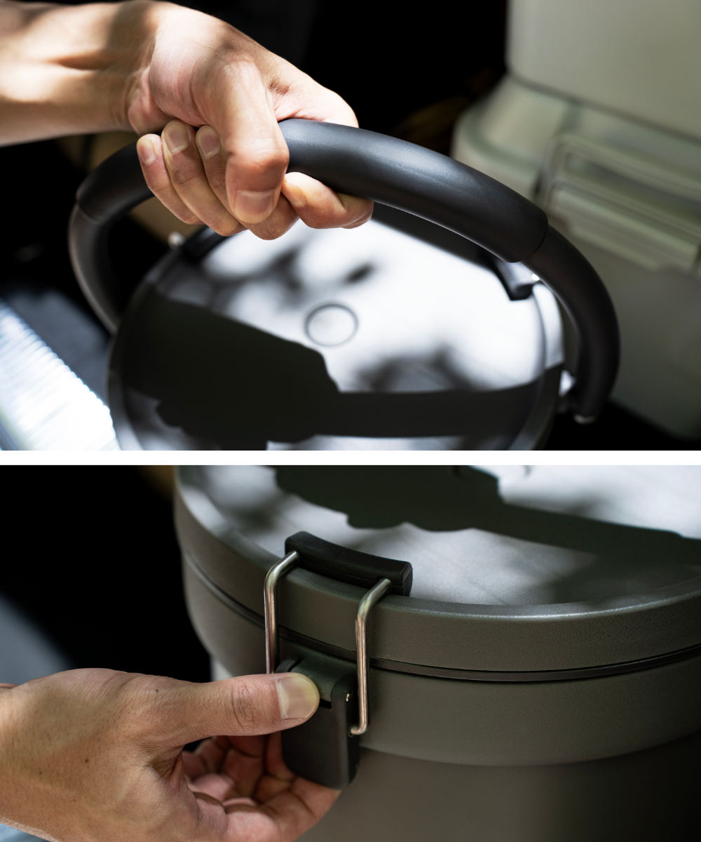 クーラーボックス 9.5L クーラーバケット 最強保冷 ( クーラーBOX 保冷ボックス 保冷 保温 アイスコンテナ 氷入れ アイスペール アイスジャグ ステンレス 氷 溶けない 持ち運び 取っ手付き 筒型 真空断熱 キャンプ BBQ アウトドア )