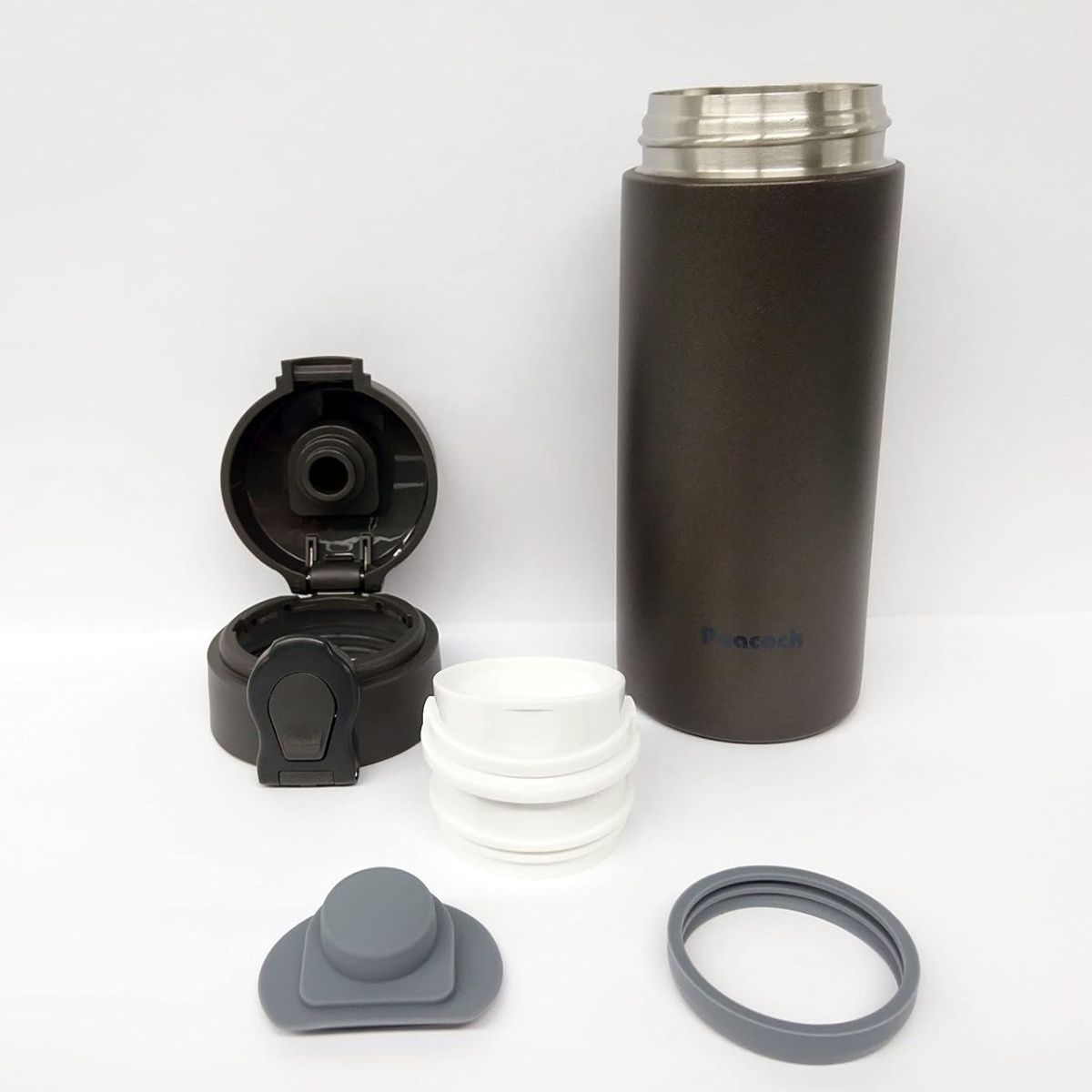 水筒 350ml マグボトル ステンレスボトル ( 保温 保冷 軽量 直飲み コンパクト ワンタッチ マグ ボトル 真空断熱 ダイレクトボトル 直のみ すいとう ステンレス ワンプッシュ ) 【ブラウン】 ブラウン