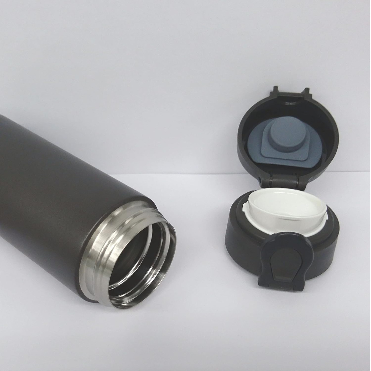 水筒 350ml マグボトル ステンレスボトル ( 保温 保冷 軽量 直飲み コンパクト ワンタッチ マグ ボトル 真空断熱 ダイレクトボトル 直のみ すいとう ステンレス ワンプッシュ ) 【ブラウン】 ブラウン