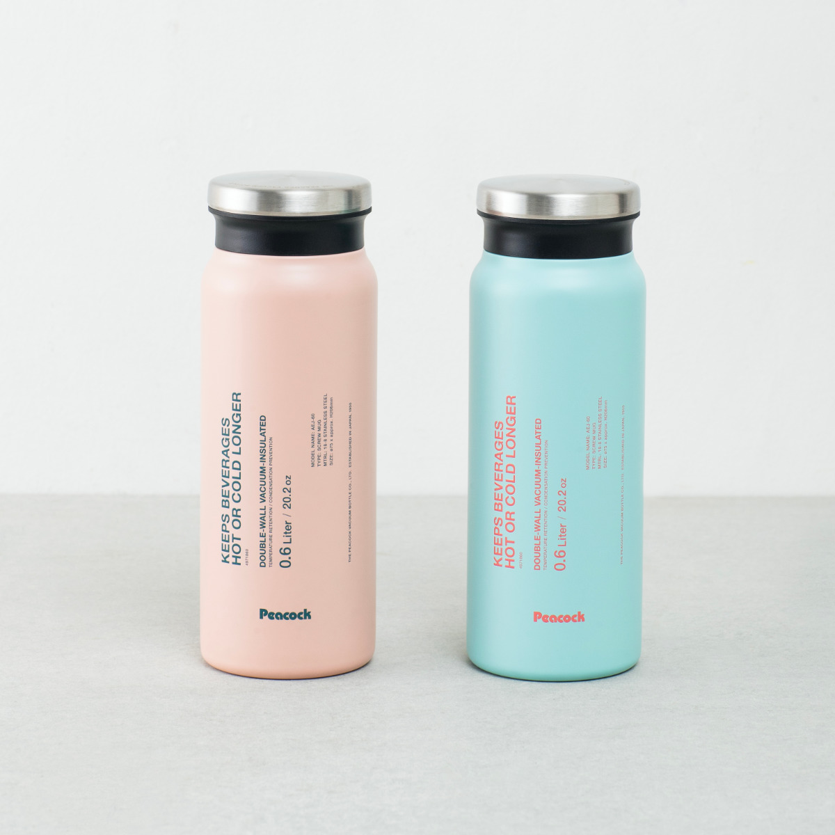 水筒 600ml ステンレスボトル スクリュータイプ ( ボトル 0.6L スクリュー ステンレス製 直飲み おしゃれ マグタイプ ダイレクトボトル ダイレクト シンプル お洒落 ステンレス 樹脂製 ) 【コーラルピンク】 コーラルピンク