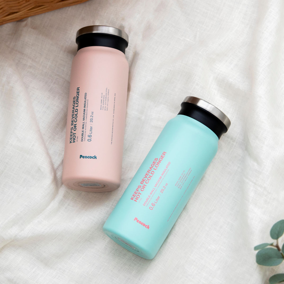 水筒 600ml ステンレスボトル スクリュータイプ ( ボトル 0.6L スクリュー ステンレス製 直飲み おしゃれ マグタイプ ダイレクトボトル ダイレクト シンプル お洒落 ステンレス 樹脂製 ) 【コーラルピンク】 コーラルピンク