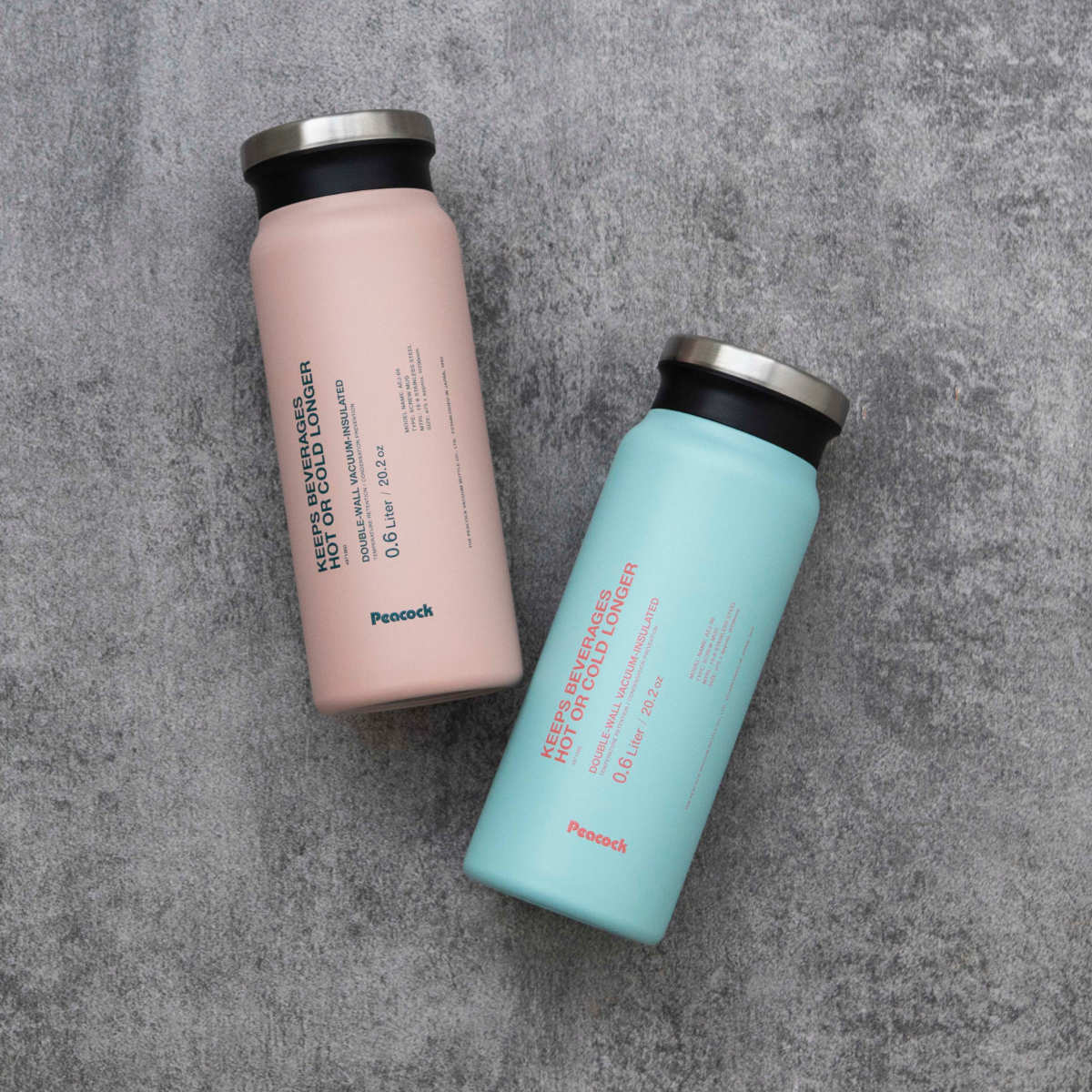 水筒 600ml ステンレスボトル スクリュータイプ ( ボトル 0.6L スクリュー ステンレス製 直飲み おしゃれ マグタイプ ダイレクトボトル ダイレクト シンプル お洒落 ステンレス 樹脂製 ) 【コーラルピンク】 コーラルピンク