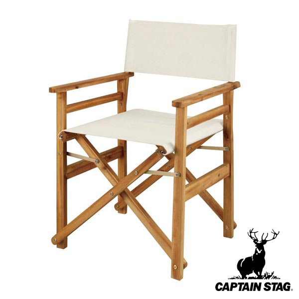 折りたたみチェア 1人掛け ディレクターチェア 木製 肘付き キャプテンスタッグ CAPTAIN STAG （ 折りたたみ 一人掛け チェア 椅子 イス