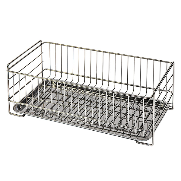 水切りラック スリム どこでも置けるトレー付き ステンレス製 アットアクア ( 水切りかご 水切りカゴ 水切りバスケット 水切りトレー ステンレス ディッシュラック シンク上 シンクサイド 水切り 洗い物 食器洗い 乾燥 )