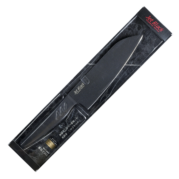 包丁 三徳包丁 刃渡り165mm Jet Black （ 包丁 料理包丁 分化包丁 万能包丁 16.5cm 一体型 ステンレス製 ナイフ