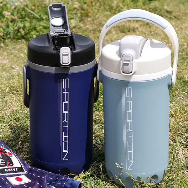 水筒 ジャグ 2L 保冷 直飲み スポーション ワンタッチローダージャグ ( 大容量 直のみ 2リットル スポーツ 保冷専用 スポーツジャグ スポーツボトル じかのみ 2リットル 直のみ スポーツドリンク対応 広口 ハンドル付き ) 【ブルー】 ブルー