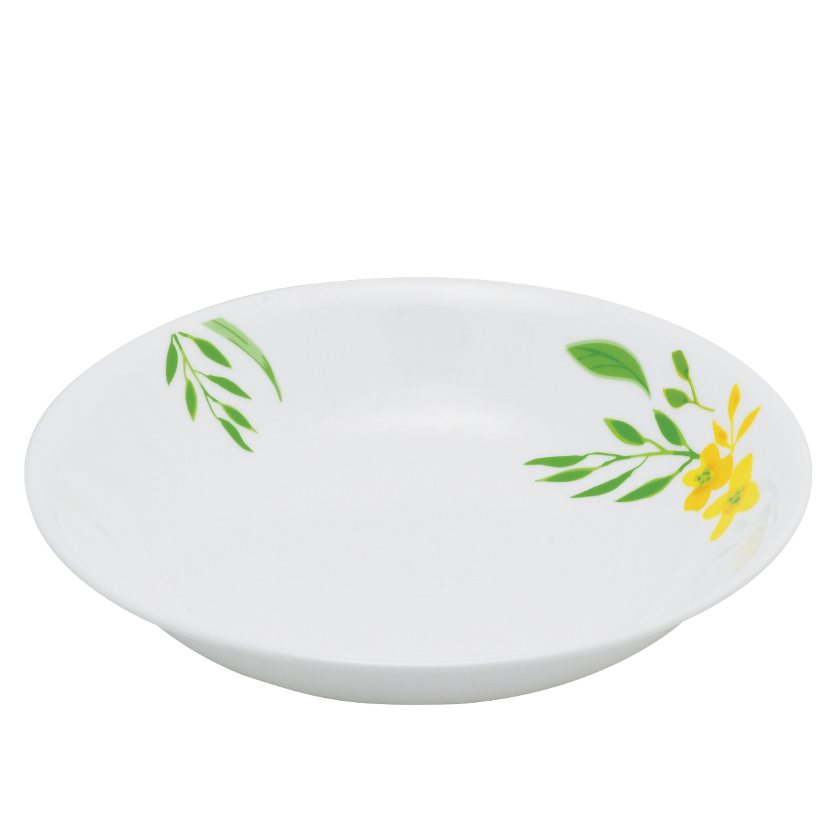 ボウル 21.5cm 深皿 CORELLE ノーブルイエロー 強化ガラス 5枚セット （ コレール 食洗機対応 電子レンジ対応 オーブン対応 耐熱 皿  盛り皿 食器 お皿 平鉢 丸 プレート パスタ皿 パスタボウル 洋食器 花 柄 割れにくい 白 ）