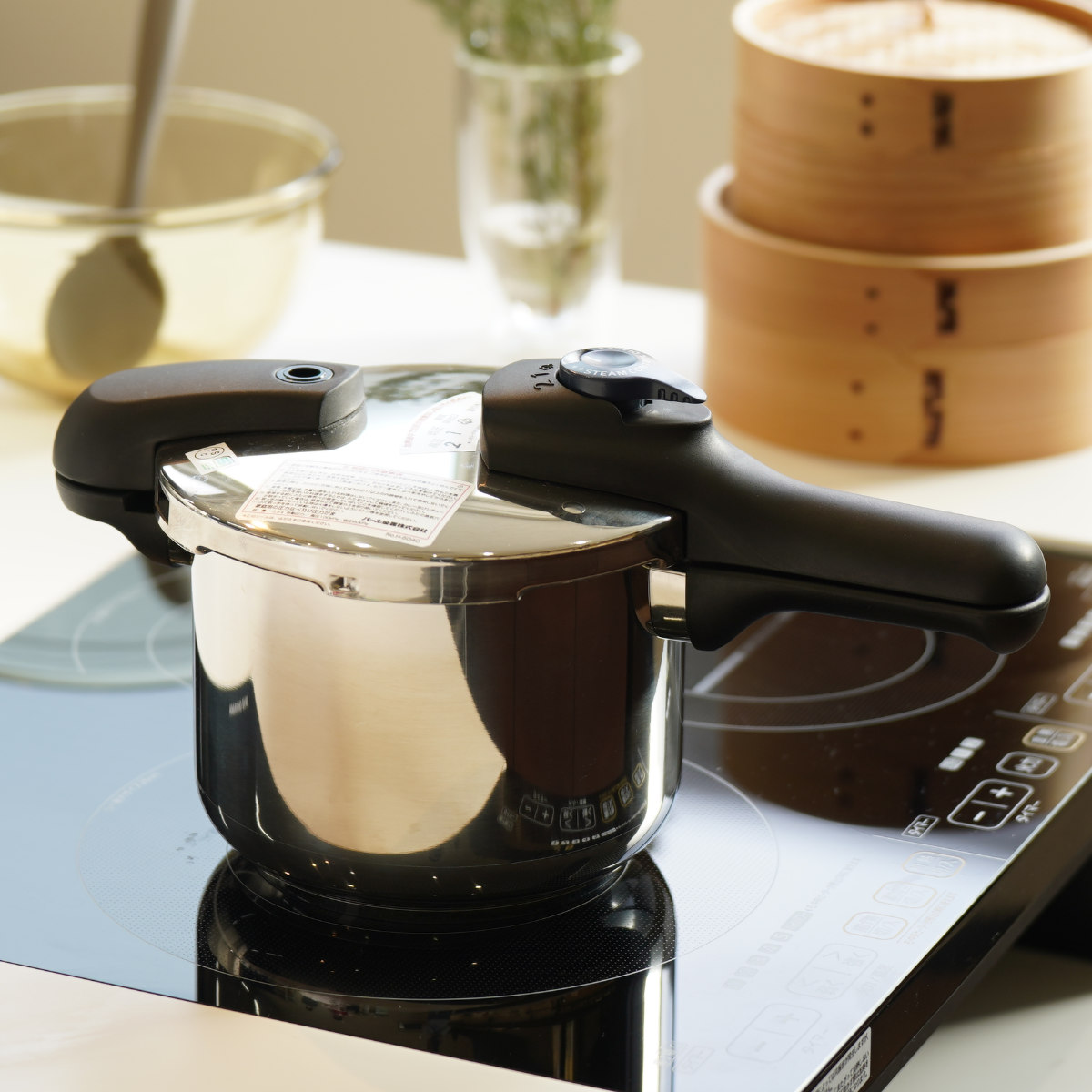 圧力鍋 楽天市場】圧力鍋 なべ ih 対応 3.5L 片手圧力鍋 5合炊き ガス火