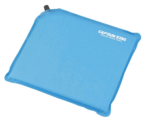 座布団 インフレーティングザブトン アウトドア レジャー 携帯用 ( キャプテンスタッグ クッション コンパクト収納 CAPTAIN STAG 花火 スポーツ観戦 魚釣り ピクニック ツーリング 膨張式 ) 【ブルー】 ブルー