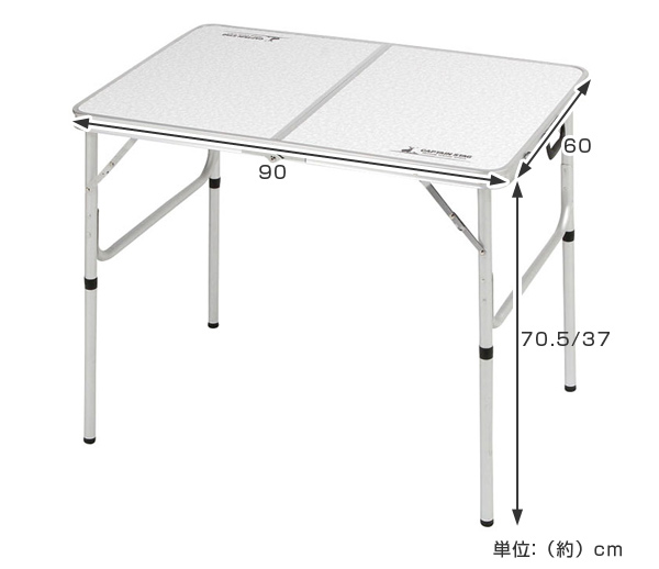 dショッピング |キャンプ用品 ラフォーレ アルミツーウェイテーブル アジャスター付 S 90×60cm （ キャプテンスタッグ アウトドア用品  折りたたみ CAPTAIN STAG レジャーテーブル バーベキュー BBQ ハイテーブル ローテーブル ） | カテゴリ：アウトドアテーブルの販売  ...