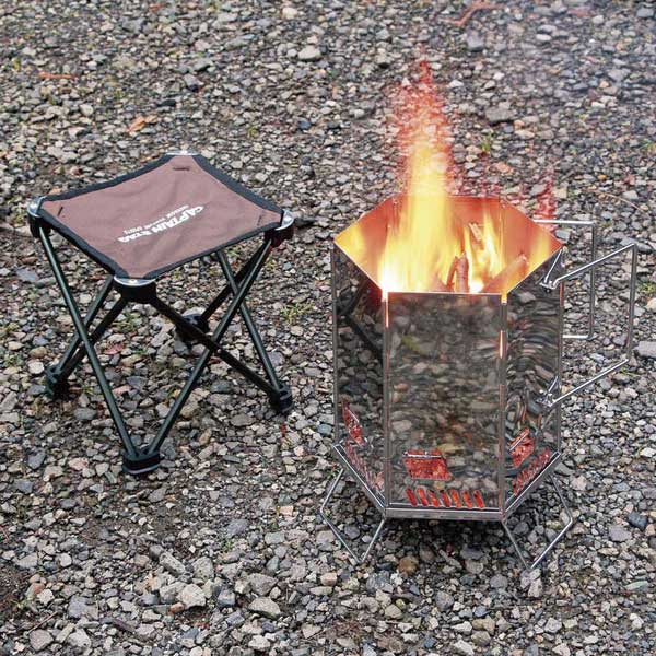 Lohaco 火起こし器 ヘキサ 火起しストーブ 焚き火 キャプテンスタッグ 調理器具 アウトドア Captain Stag 炭火おこし器 q 暖房 ストーブ コンロ 六角形 クッキングツール リビングート ロハコ店