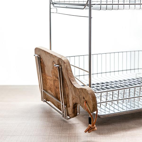 水切りラック 2段 ステンレス製 まな板受け付き アットアクア ( 水切りかご 水切りカゴ 水切りバスケット 二段 大容量 まな板受け付き シンク上 シンクサイド 水切り 洗い物 食器洗い 乾燥 )