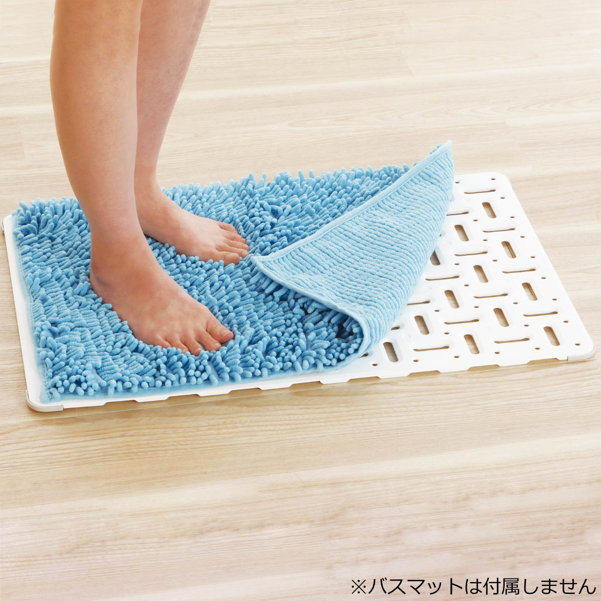 バスマット干し すっきりボード ( バスマットスタンド バスマット 干し すべり止め 日本製 マット干し 44×68cm 通気性 バスマットボード 折り曲げれる 乾燥 ホワイト )