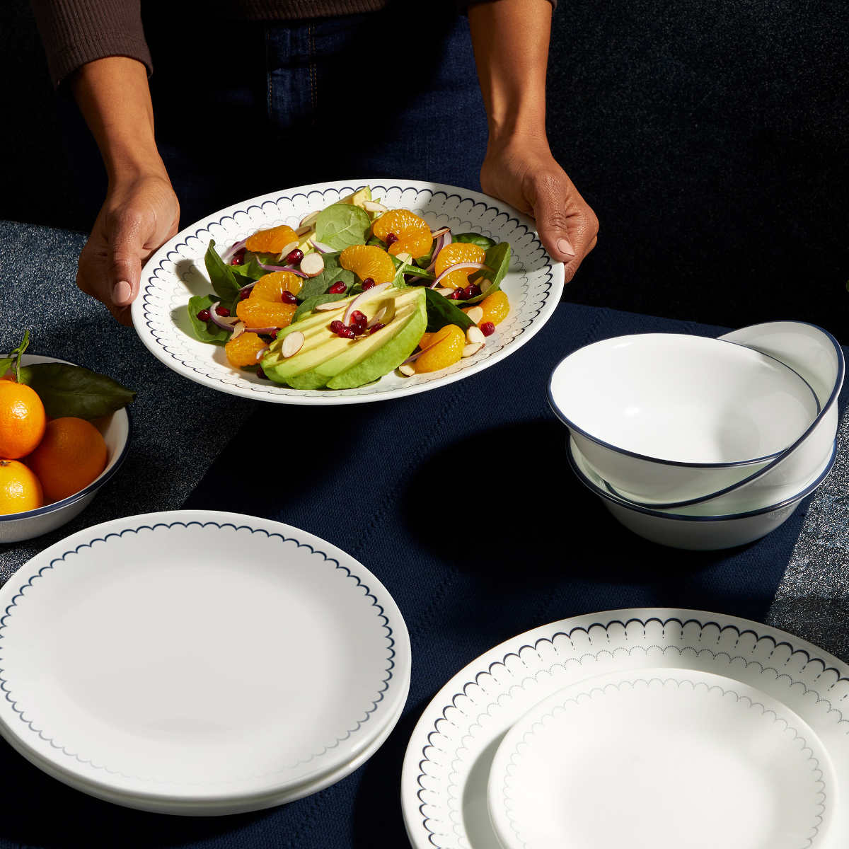 ランチプレート 21.5cm CORELLE コレールカスピアンレース ランチ皿 小 5枚セット ( 強化ガラス 電子レンジ対応 食洗機対応 オーブン対応 仕切り皿 丈夫 軽い 割れにくい 3つ仕切り ワンプレート モーニングプレート 朝食 おしゃれ )