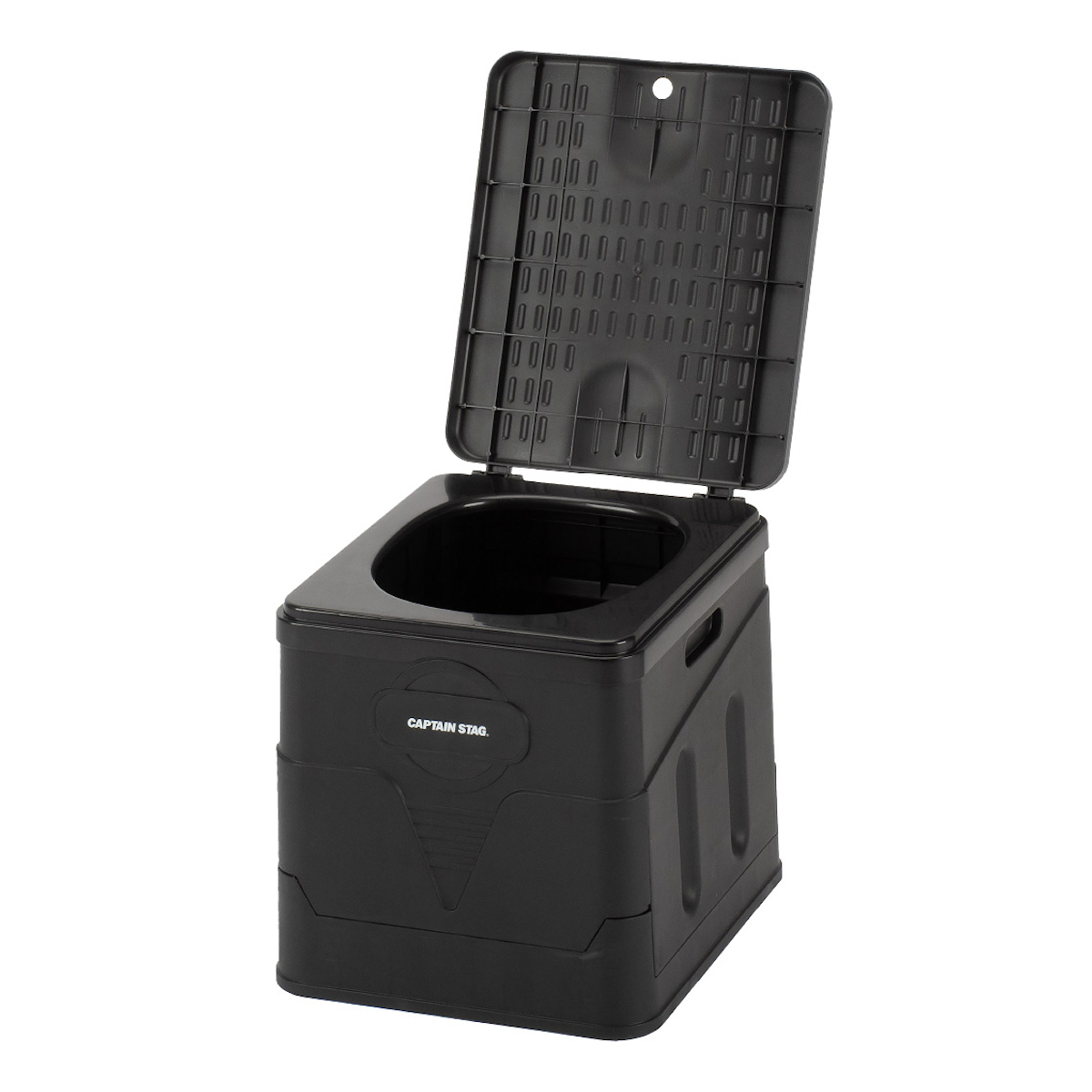 簡易トイレ ポータブルトイレ スクウェア 折りたたみ コンパクト ゴミ袋 凝固剤 収納袋付き ( 携帯トイレ 災害用トイレ 非常用トイレ 防災グッズ 災害 防災 災害時 持ち運び 折り畳み 寝室 簡易 緊急時 黒 ブラック おしゃれ )