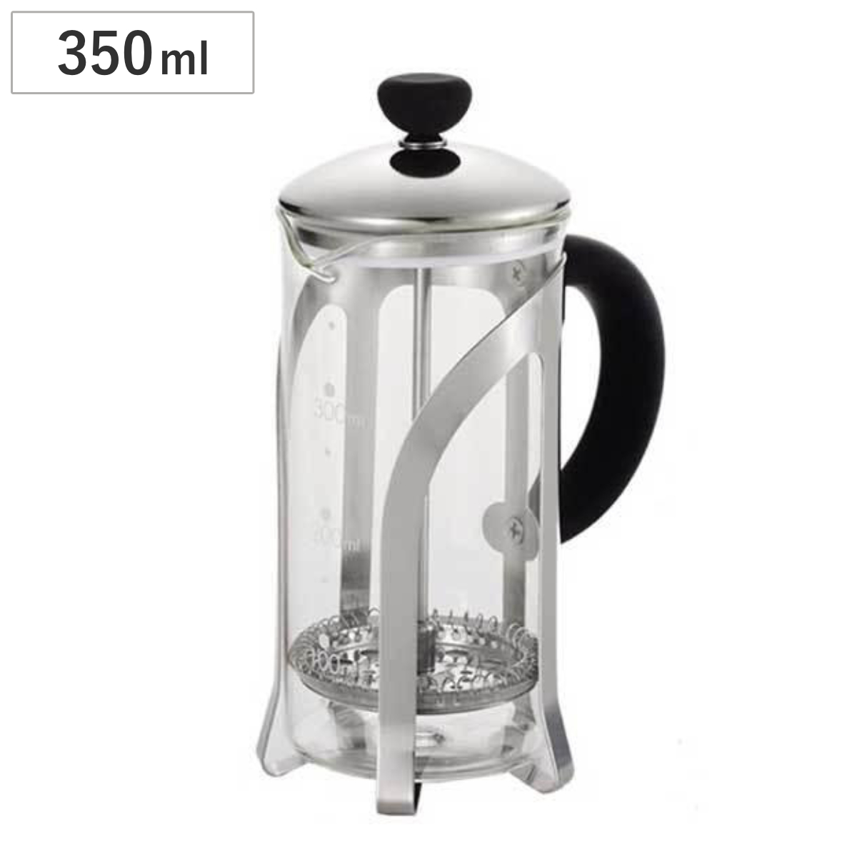 フレンチプレス ティープレス ティーポット 目盛付 350ml ( 紅茶 茶葉 ティーメーカー 本格的 インスタント 簡単 )