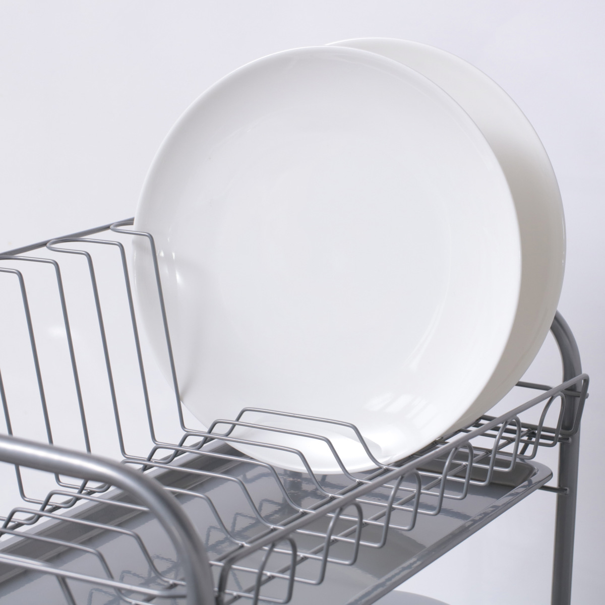 水切りラック シンプル・ウェア スリム2段式水切りバスケット ( カトラリーポケット付き 2段 スリム シンク上 シンクサイド 水切りバスケット 水切り ラック 水切りかご 食器洗い 皿洗い 洗い物 食器 洗い 乾燥 二段 )