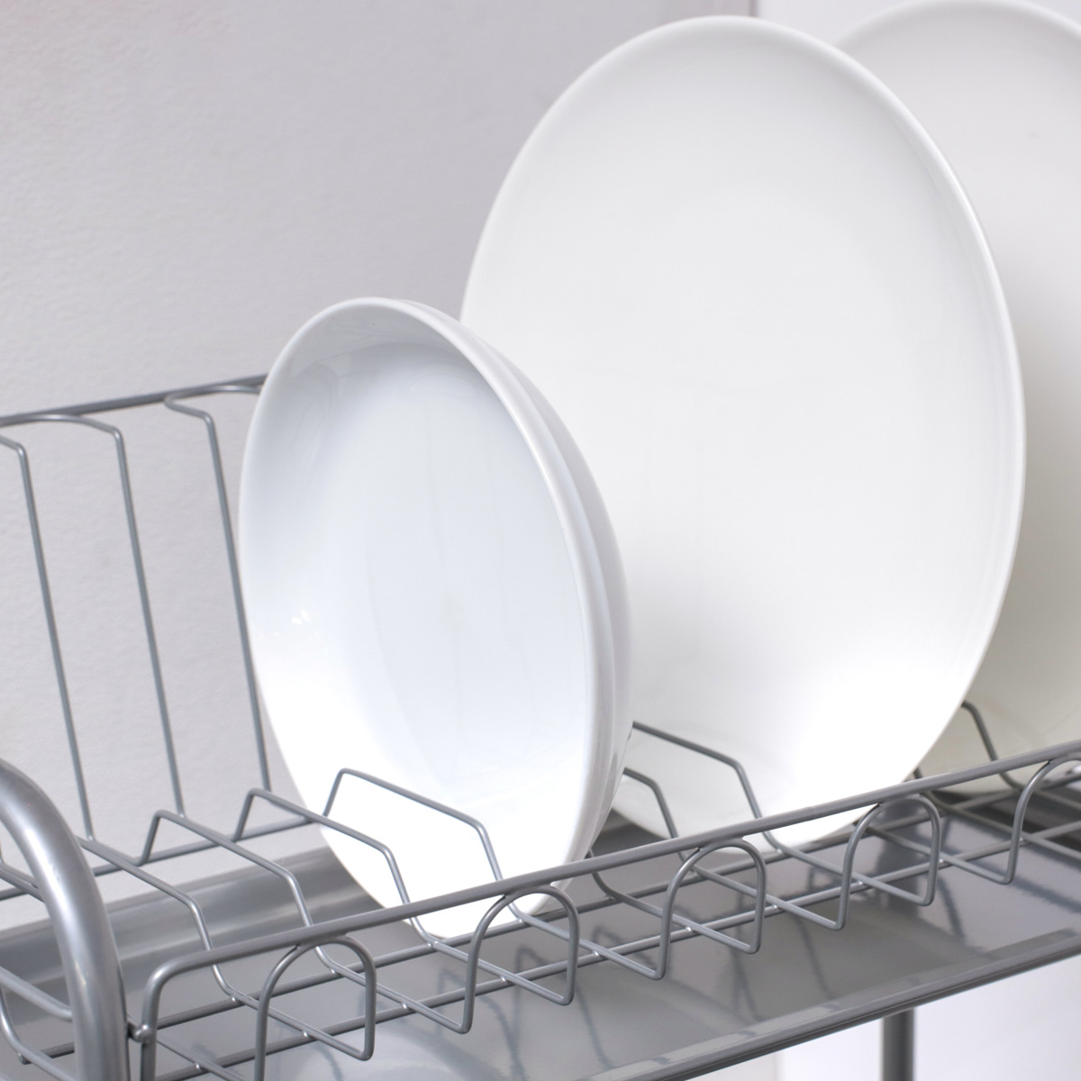 水切りラック シンプル・ウェア スリム2段式水切りバスケット ( カトラリーポケット付き 2段 スリム シンク上 シンクサイド 水切りバスケット 水切り ラック 水切りかご 食器洗い 皿洗い 洗い物 食器 洗い 乾燥 二段 )