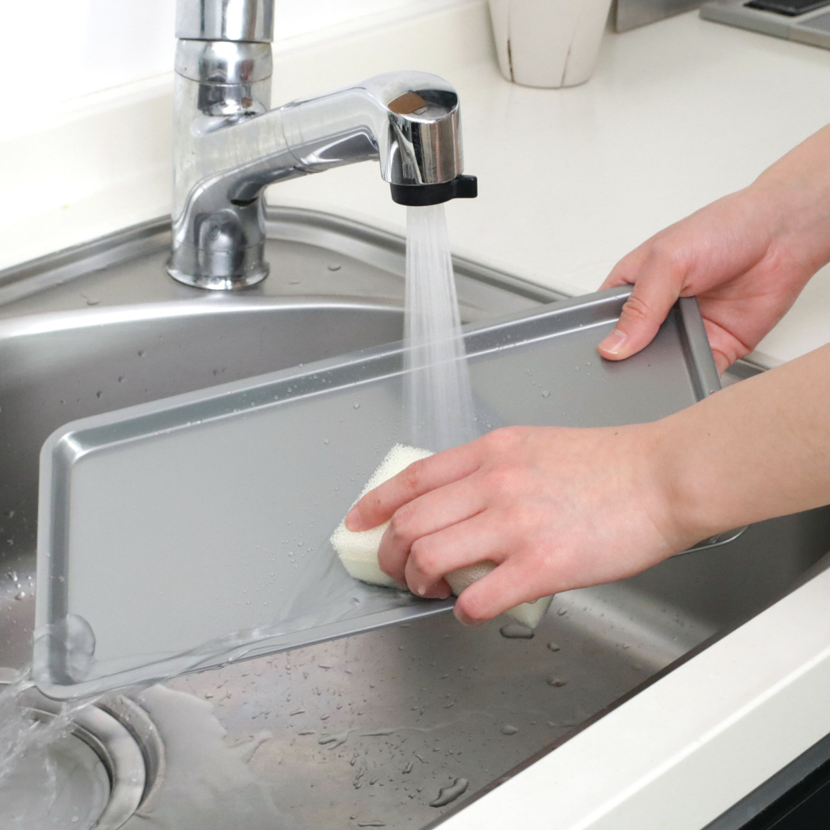 水切りラック シンプル・ウェア スリム2段式水切りバスケット ( カトラリーポケット付き 2段 スリム シンク上 シンクサイド 水切りバスケット 水切り ラック 水切りかご 食器洗い 皿洗い 洗い物 食器 洗い 乾燥 二段 )