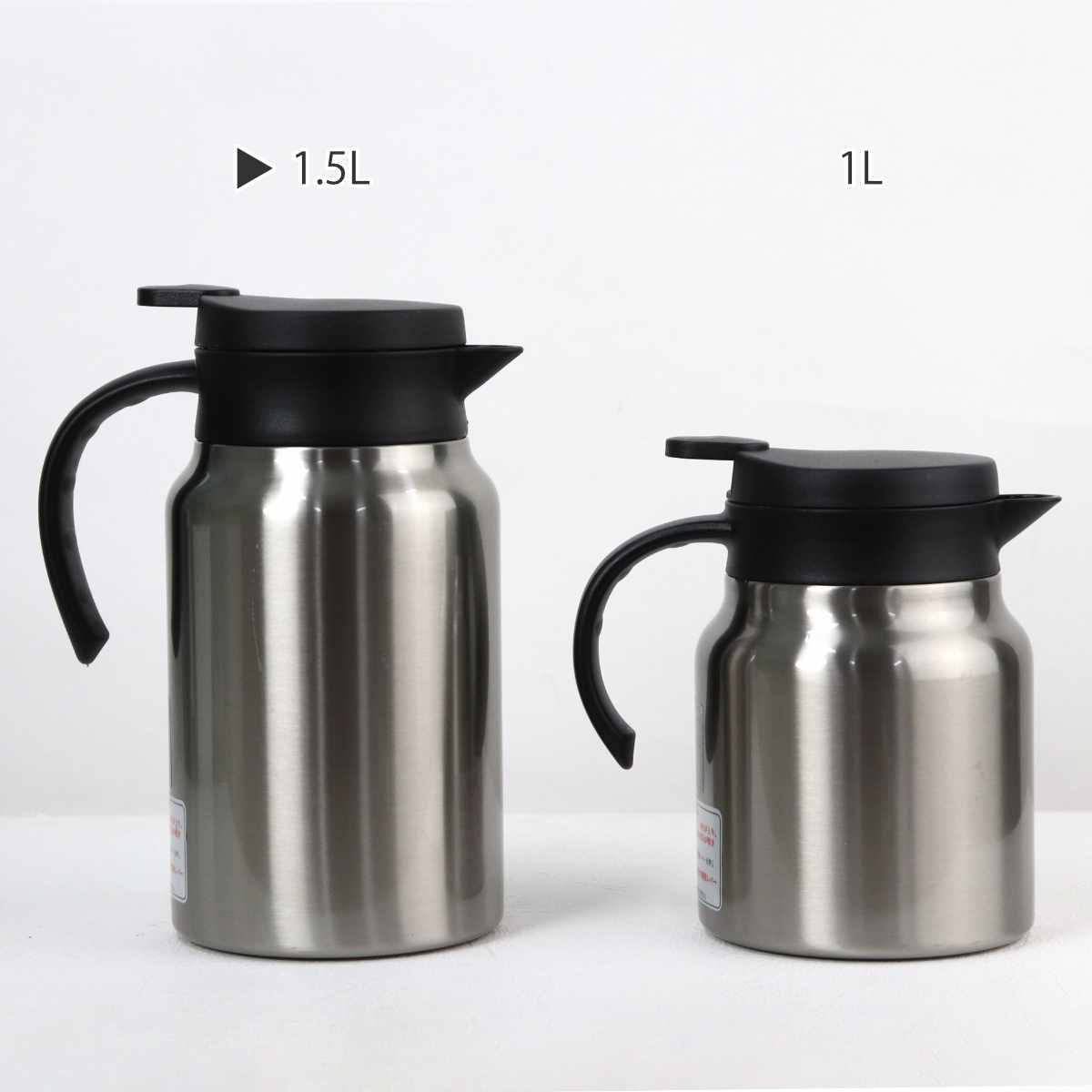 ポット 1.5L 真空断熱 保温 魔法瓶 ステンレス ( 卓上ポット ステンレスポット 保冷 保温ポット 保冷ポット 卓上 持ち手付き コーヒー 珈琲 お茶 紅茶 真空二重構造 ワンタッチ開閉 )