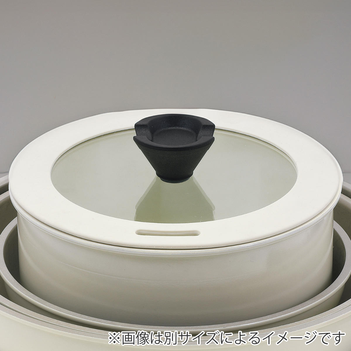 フライパン 蓋 18cm用 ガラス蓋 シリコン縁付き トルティーノ 鍋蓋 ( ふた 鍋ふた 専用ガラス蓋 窓付き 18センチ フタ 鍋用 ガラスふた 蒸気穴付き 調理器具 ホワイト )