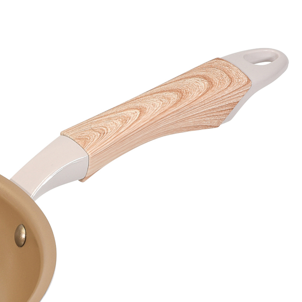 フライパン 26cm IH対応 ロングライフスピンコート ( ガス火対応 オール熱源対応 金属ヘラOK ふっ素加工 フッ素加工 軽い 26センチ フッ素コーティング アルミ製 軽量 木目調ハンドル ホワイト )