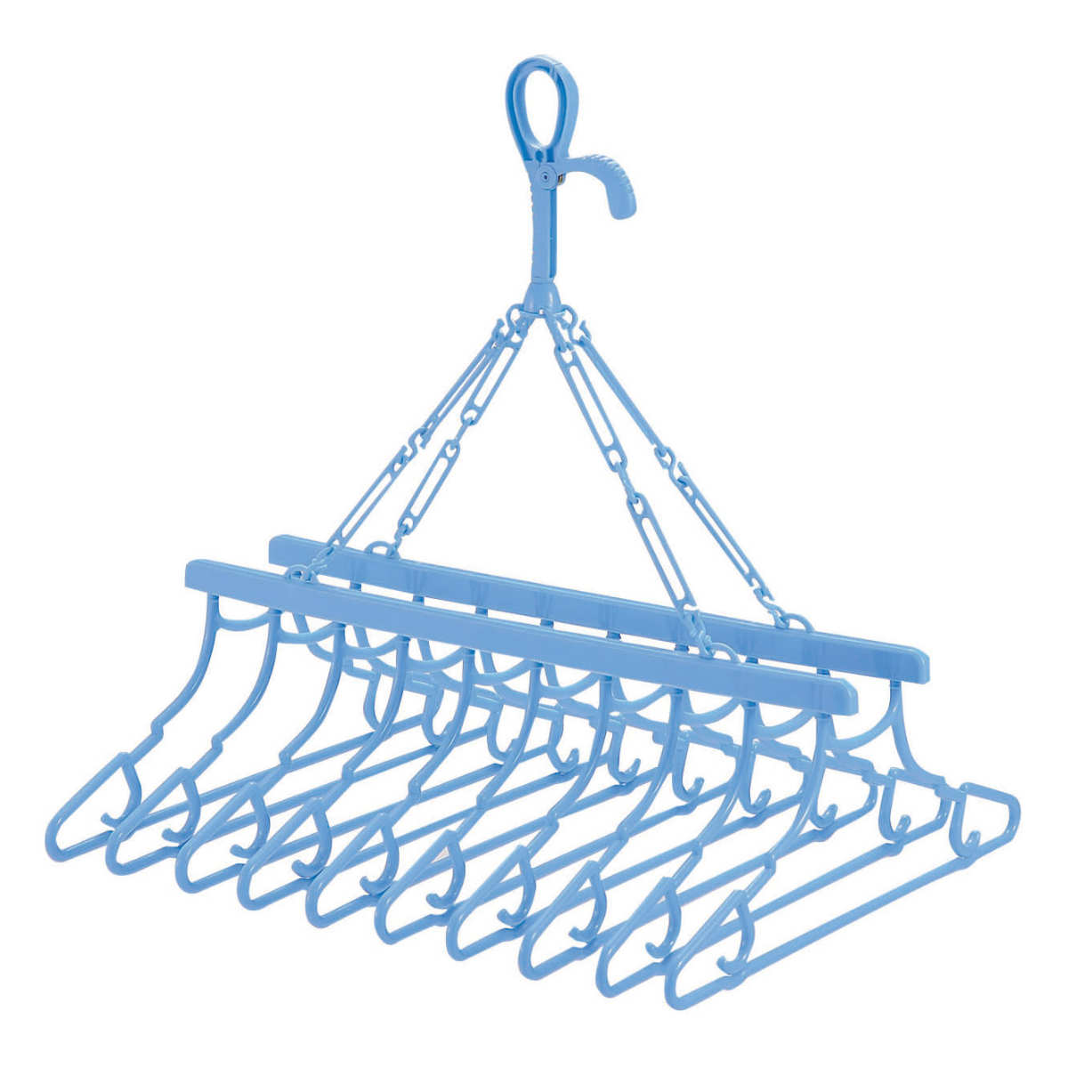 連結ハンガー 洗濯ハンガーベルタ 10連 ハンガー ( 10連ハンガー 洗濯 折りたたみ 洗濯物干し キャッチフック式 物干しハンガー まとめ干し キャッチフック コンパクト 収納 )