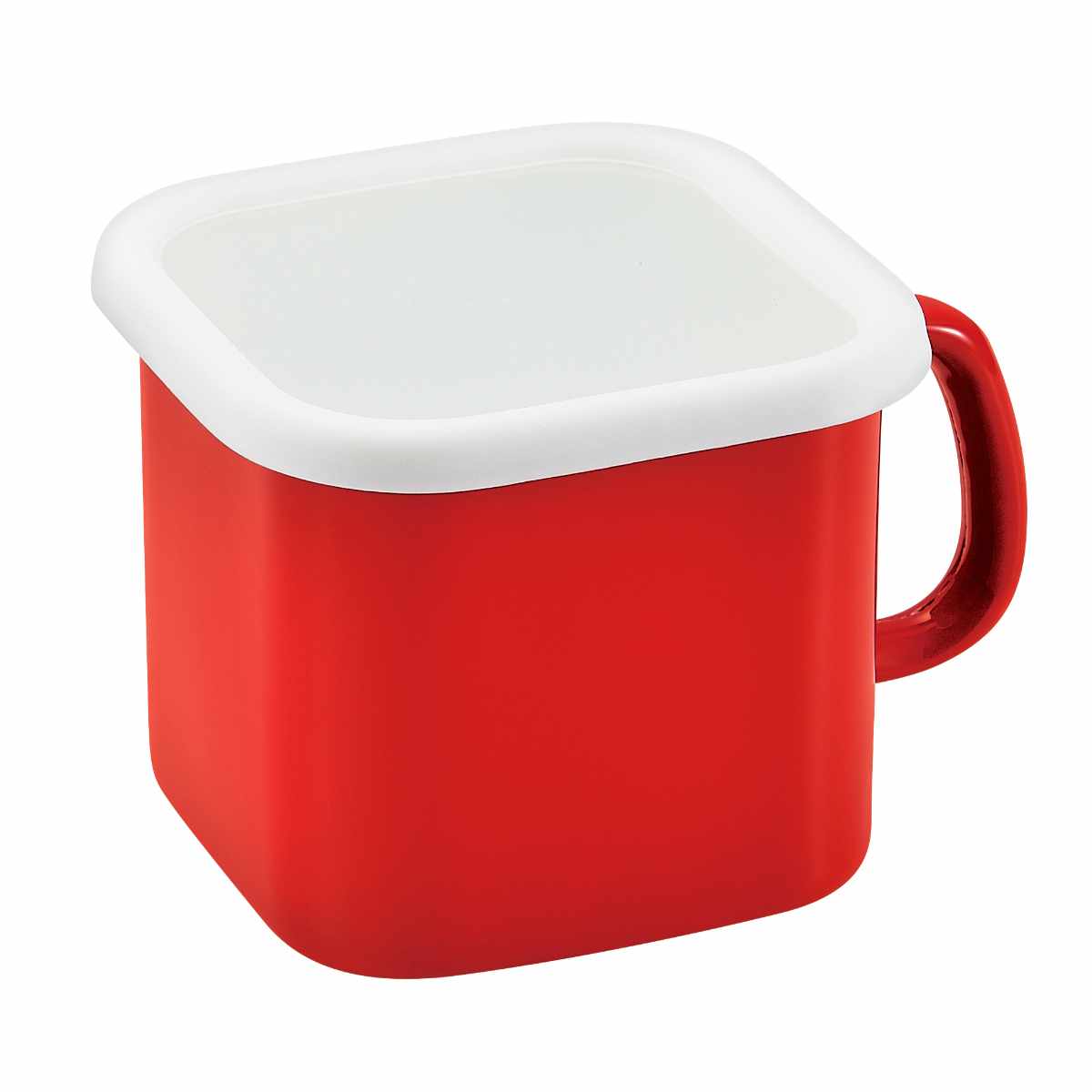 保存容器 プチッと IH対応 ホーロー角型 クックポット 蓋付き ( 調味料ポット ホーロー保存容器 味噌ポット 角型 密閉 直火OK 調味料入れ キャニスター みそ容器 ストッカー フードコンテナ 取っ手付き 冷蔵 おしゃれ 琺瑯 1.5L ) 【イエロー】 イエロー