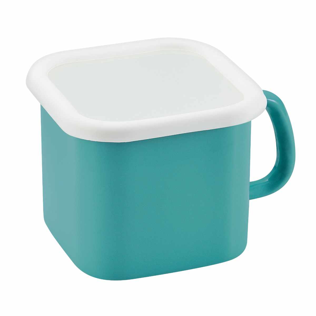 保存容器 プチッと IH対応 ホーロー角型 クックポット 蓋付き ( 調味料ポット ホーロー保存容器 味噌ポット 角型 密閉 直火OK 調味料入れ キャニスター みそ容器 ストッカー フードコンテナ 取っ手付き 冷蔵 おしゃれ 琺瑯 1.5L ) 【イエロー】 イエロー