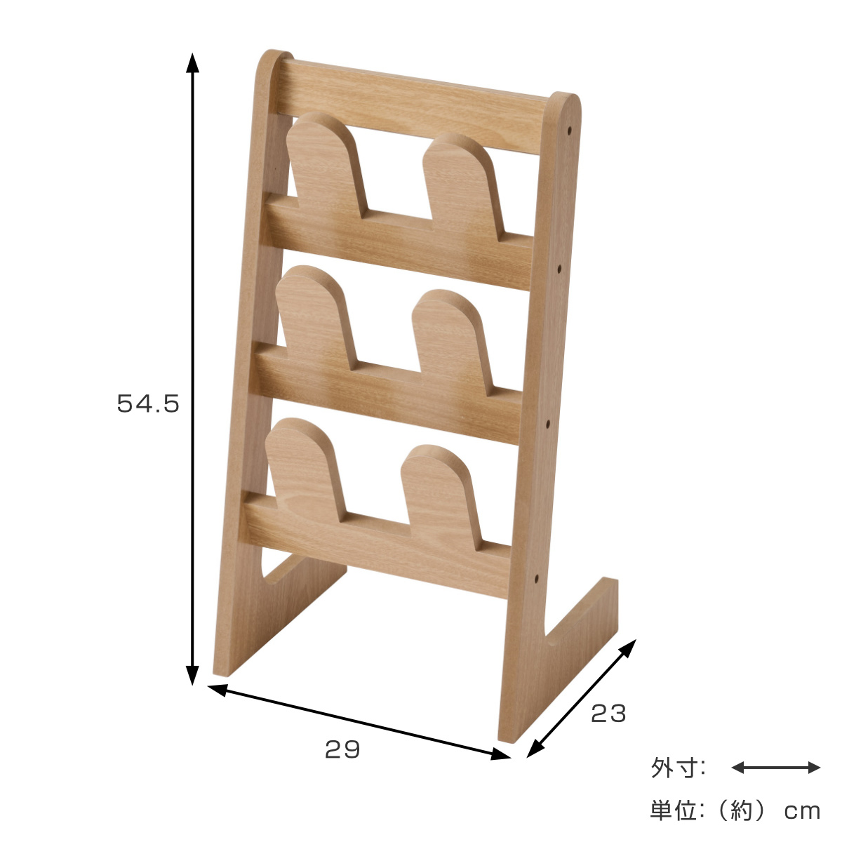スリッパラック 木製 3段 収納 ( スリッパ 玄関 スリッパホルダー 下駄箱 3足 スリム コンパクト 北欧 ナチュラル 軽量 省ペース おしゃれ スリッパスタンド ルームシューズ 靴箱 シューズクローク 軽い )