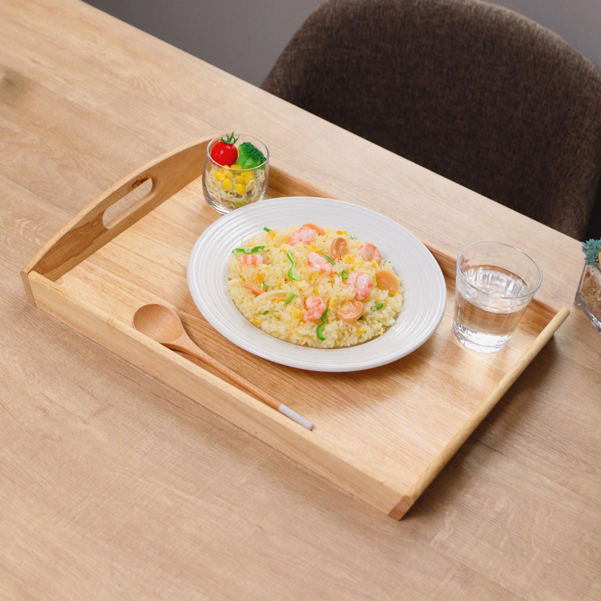 お盆 トレー 角型 大 木製 ( 木製トレー トレイ キッチントレー キッチントレイ 44×30cm 木製トレイ キッチン用品 キッチン雑貨 ウッド おぼん 配膳 取っ手付き 持ち手付き おしゃれ )