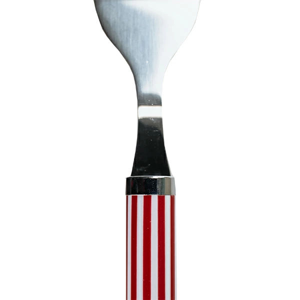 スプーン 大 セット 2本入り ステンレス ストライプ 赤 ( 洋食器 カトラリー 大きい 盛り付け カレー デザート 匙 シチュー パスタ サラダ アイス ケーキ おしゃれ )