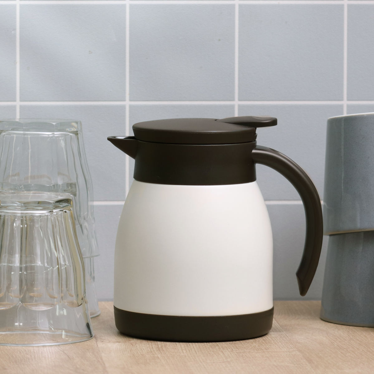 卓上ポット 500ml 保温 保冷 エコット テーブルポット ステンレス製 ( ステンレスポット 保温ポット 保冷ポット 真空二重構造 ステンレス お湯割り 魔法瓶 )