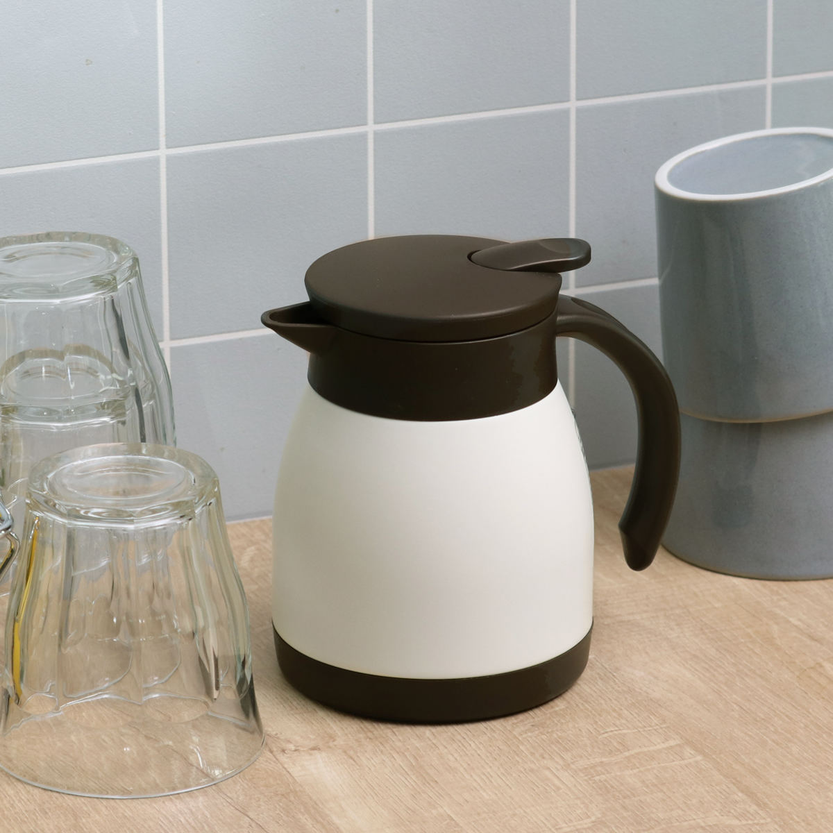 卓上ポット 500ml 保温 保冷 エコット テーブルポット ステンレス製 ( ステンレスポット 保温ポット 保冷ポット 真空二重構造 ステンレス お湯割り 魔法瓶 )