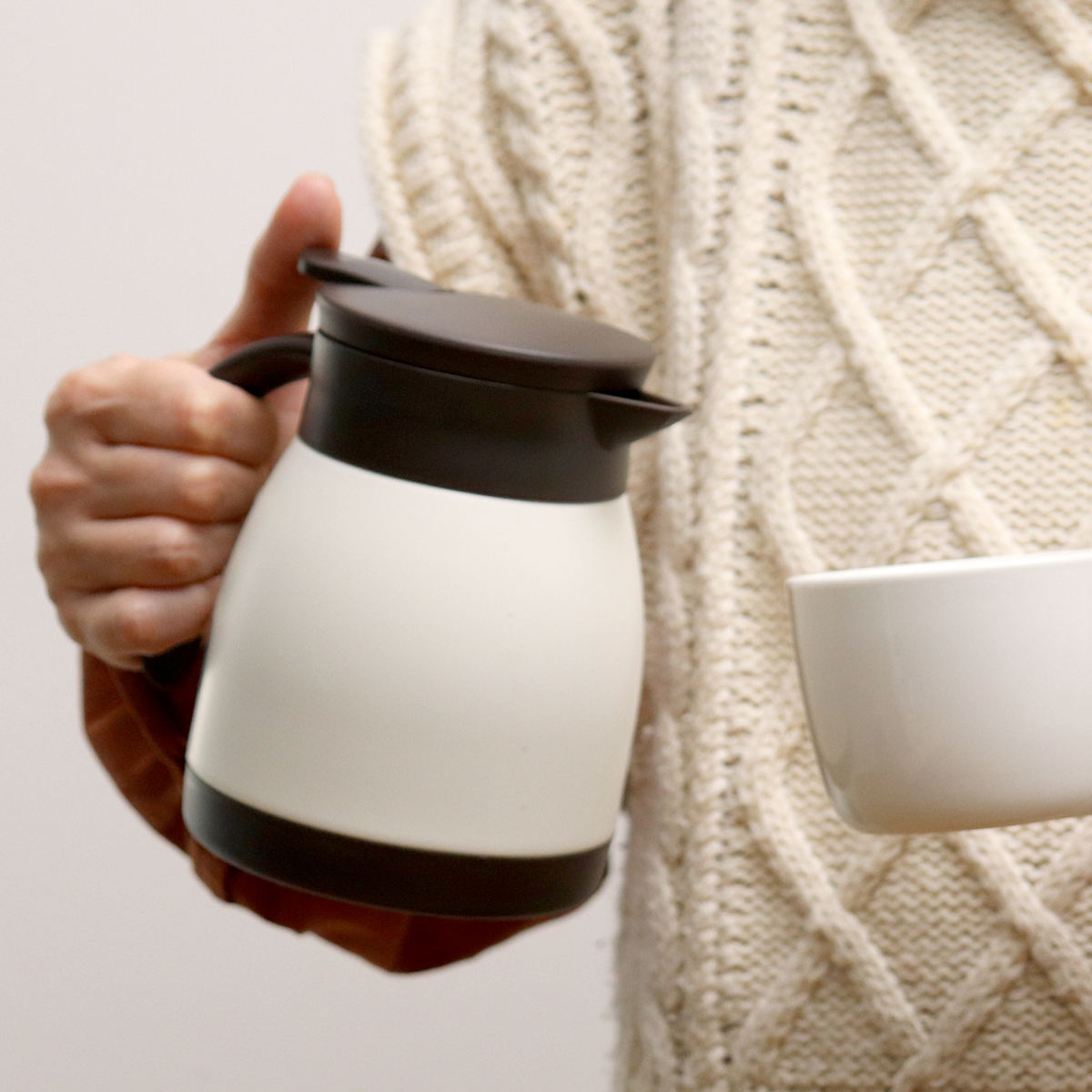 卓上ポット 500ml 保温 保冷 エコット テーブルポット ステンレス製 ( ステンレスポット 保温ポット 保冷ポット 真空二重構造 ステンレス お湯割り 魔法瓶 )