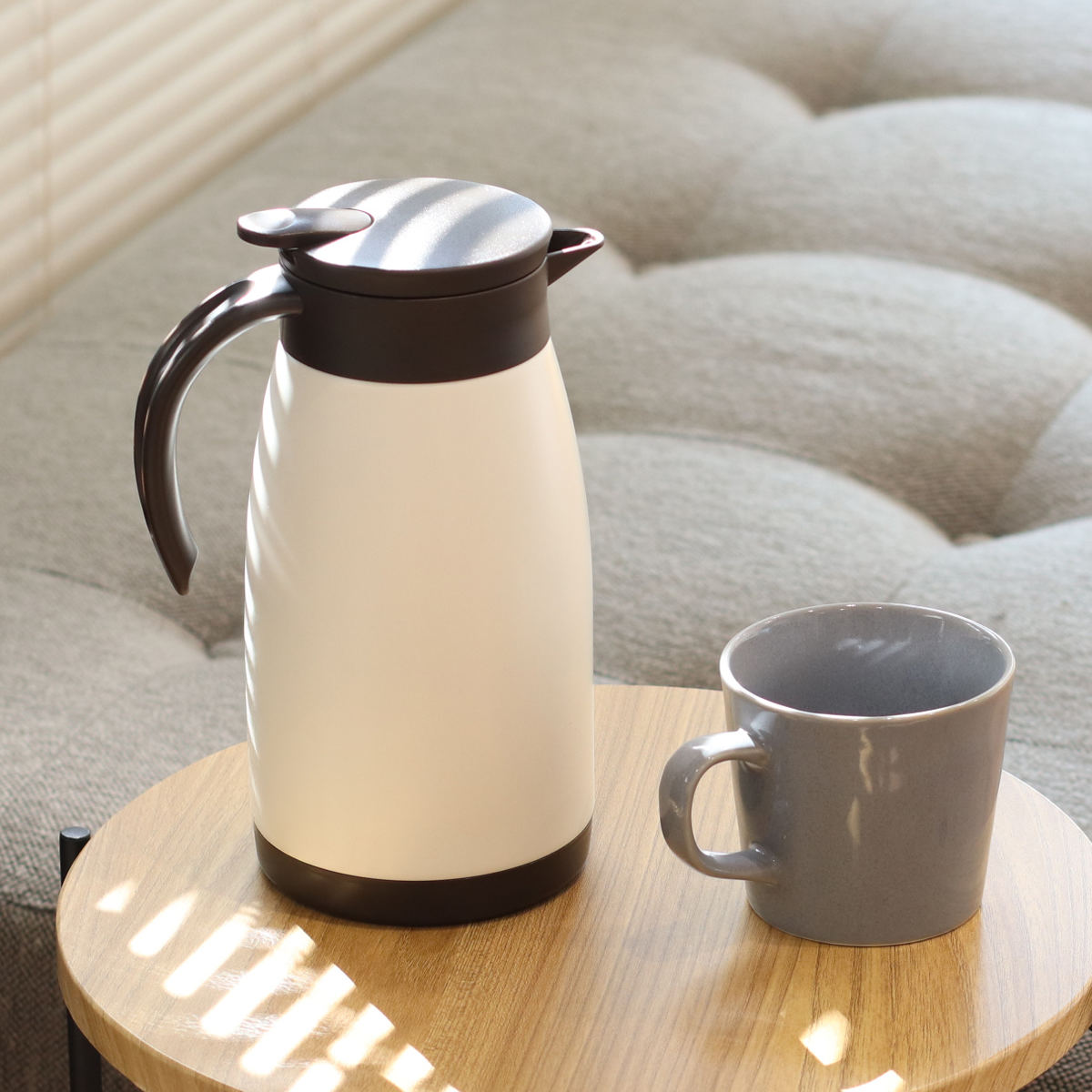 卓上ポット 1L 保温 保冷 エコット テーブルポット ステンレス製 ( ステンレスポット 保温ポット 保冷ポット 真空二重構造 ステンレス お湯割り 魔法瓶 )