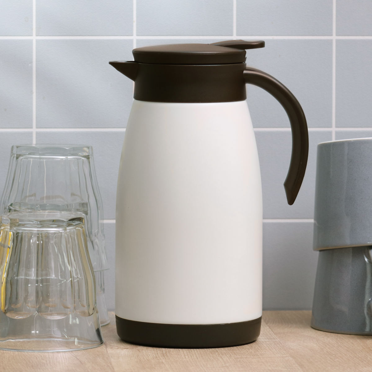 卓上ポット 1L 保温 保冷 エコット テーブルポット ステンレス製 ( ステンレスポット 保温ポット 保冷ポット 真空二重構造 ステンレス お湯割り 魔法瓶 )