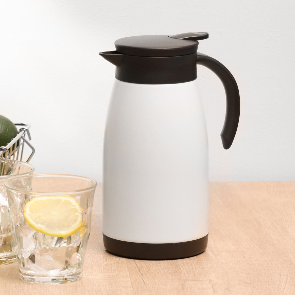 卓上ポット 1L 保温 保冷 エコット テーブルポット ステンレス製 ( ステンレスポット 保温ポット 保冷ポット 真空二重構造 ステンレス お湯割り 魔法瓶 )