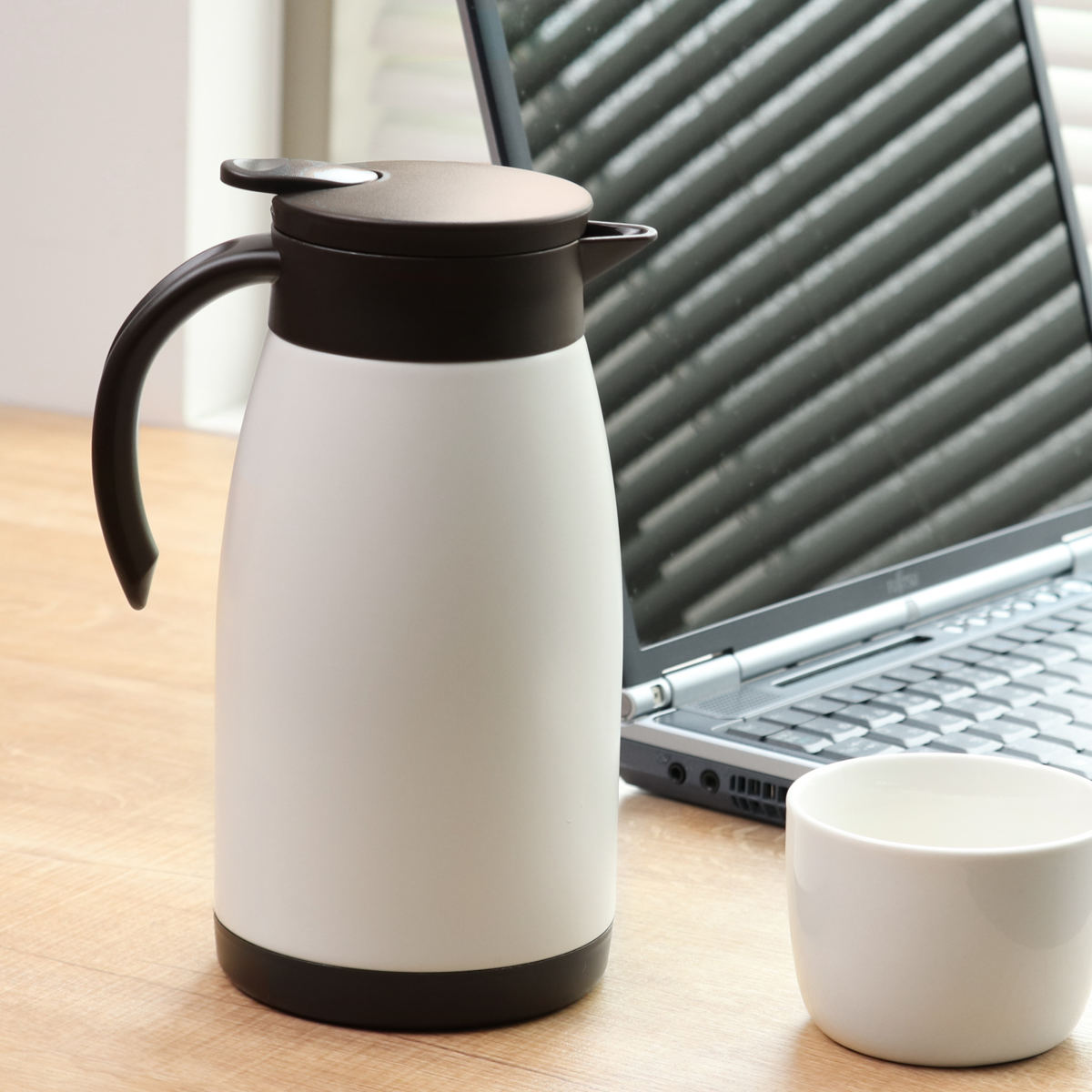 卓上ポット 1L 保温 保冷 エコット テーブルポット ステンレス製 ( ステンレスポット 保温ポット 保冷ポット 真空二重構造 ステンレス お湯割り 魔法瓶 )