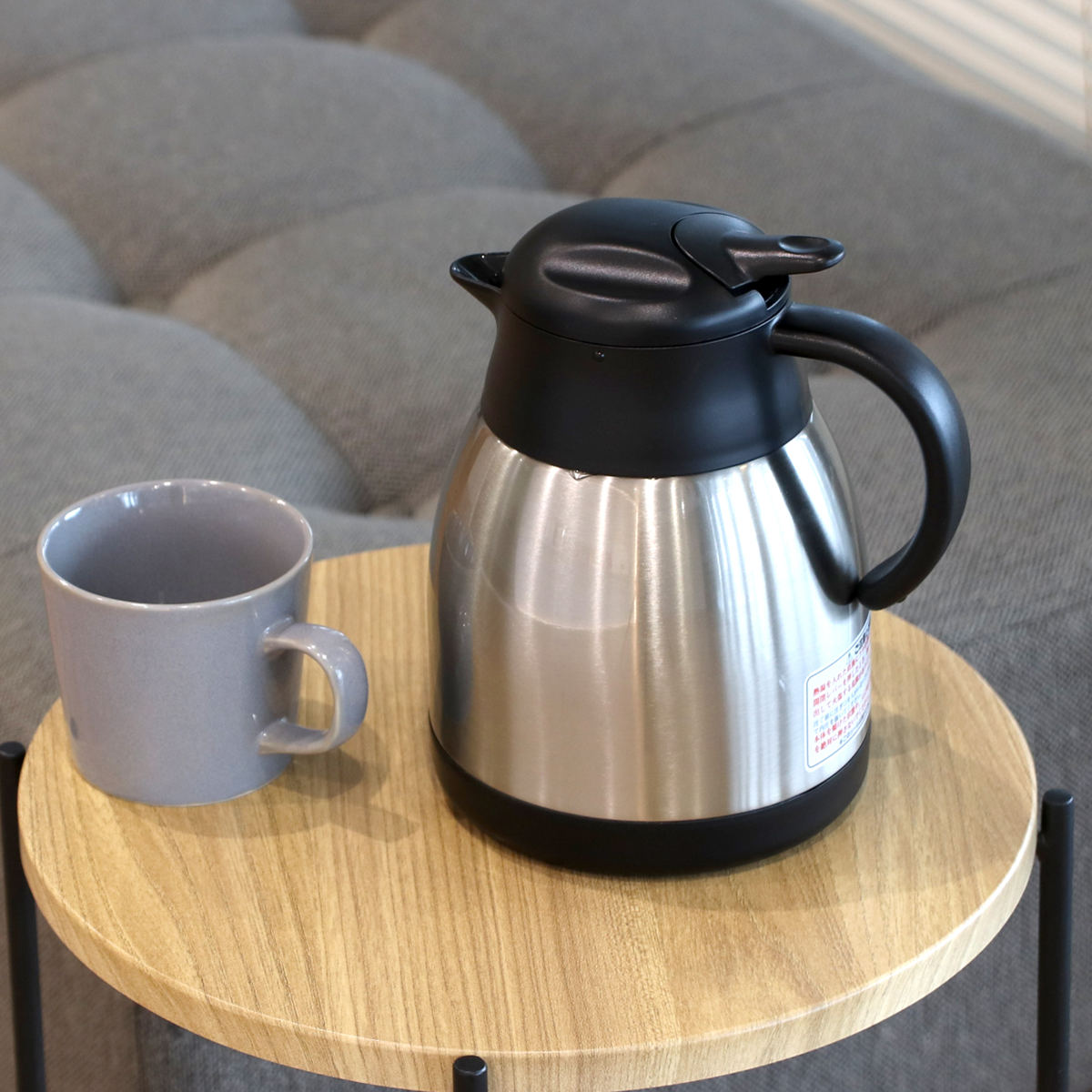 卓上ポット 1.2L 保温 保冷 イーシス テーブルポット ステンレス製 ( ステンレスポット 保温ポット 保冷ポット 押すだけ 真空二重構造 お湯割り 魔法瓶 )