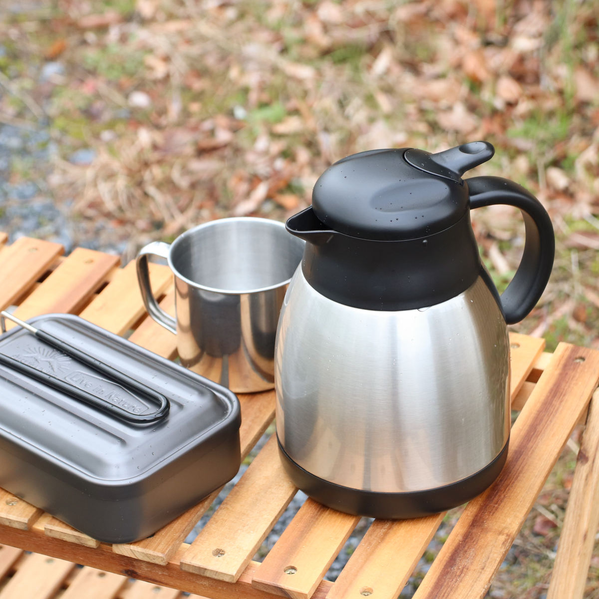 卓上ポット 1.2L 保温 保冷 イーシス テーブルポット ステンレス製 ( ステンレスポット 保温ポット 保冷ポット 押すだけ 真空二重構造 お湯割り 魔法瓶 )