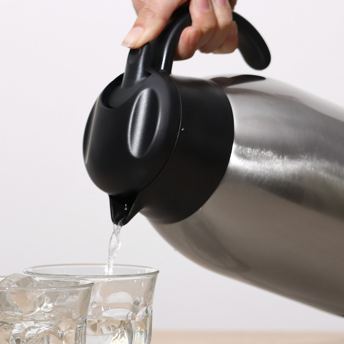 卓上ポット 1.2L 保温 保冷 イーシス テーブルポット ステンレス製 ( ステンレスポット 保温ポット 保冷ポット 押すだけ 真空二重構造 お湯割り 魔法瓶 )